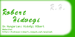 robert hidvegi business card